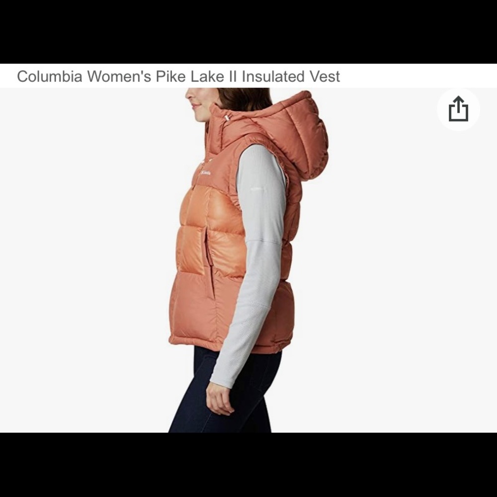 Columbia Pike Lake II Omni Heat Puffer Vest/ Peach/ Small/ NWT - Picture 4 of 9